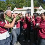 Poggi anunció la construcción de un polideportivo cubierto para la Escuela N°2 ‘Juan E. Pedernera’